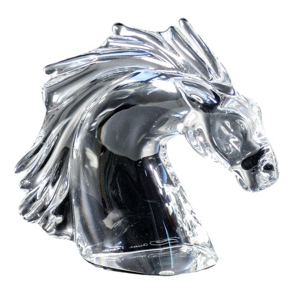 Sculpture Horse Head from Daum, France For Sale