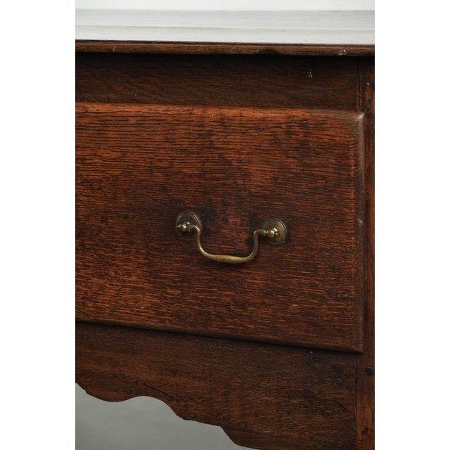 Antique English Oak Dresser with Brass Handles, 1700s For Sale - Image 9 of 11