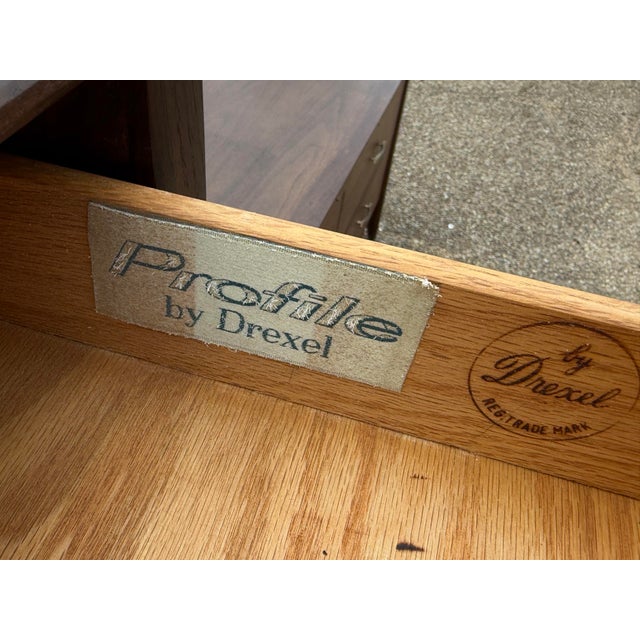 1950s 1950s Drexel Profile by John Van Koert — Completely Restored Walnut Bedroom Pair For Sale - Image 5 of 7