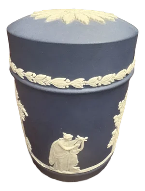 1970s Portland Blue Wedgwood Tea Caddy Box