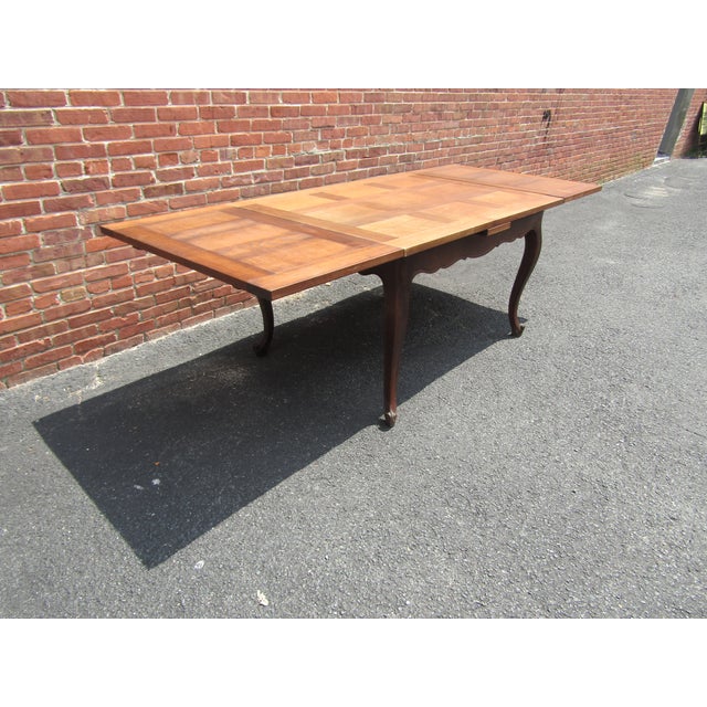 Antique French Oak Draw Leafe Table 1900s For Sale - Image 4 of 9