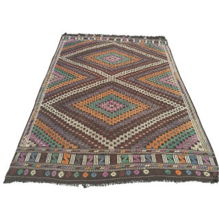 Vintage Turkish Kilim Rug - 6′8″ × 9′10″ For Sale