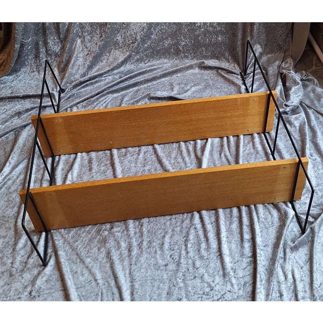 Flat String Shelf in Elm by Kajsa and Nils Nisse Strinning, 1960s For Sale - Image 6 of 7