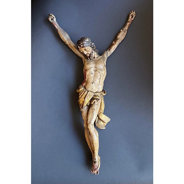 18th Century Spanish Polychrome and Gilt Wood Christ Corpus For Sale - Image 11 of 11
