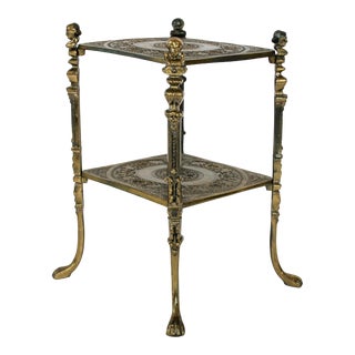 Early 20th Century Figurative 2-Tiered Side Table or Plant Stand For Sale