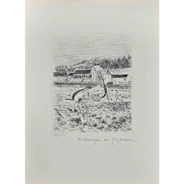 The Plow on the Fields is an etching and drypoint realized by André Dunoyer de Segonzac (1884-1974). Good condition on a...