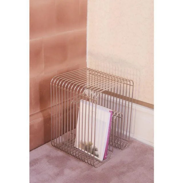 Silver Contemporary Stool For Sale - Image 4 of 9