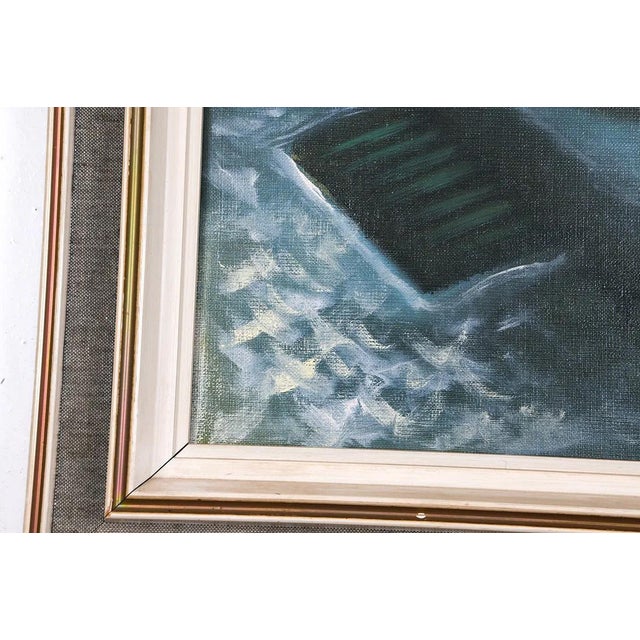 Mid 20th Century Boy at Play W Marbles Original Painting Signed For Sale - Image 5 of 6