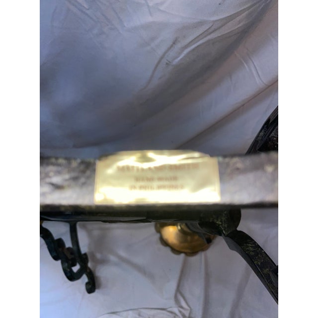 2000s Maitland-Smith Iron and Brass Large Candlesticks- Set of 3 For Sale - Image 9 of 10