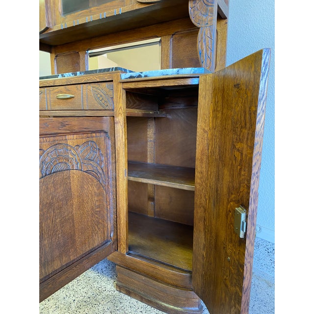 Art Deco 1920s Antique French Marble Top Art Nouveau (Deco) Hutch For Sale - Image 3 of 11