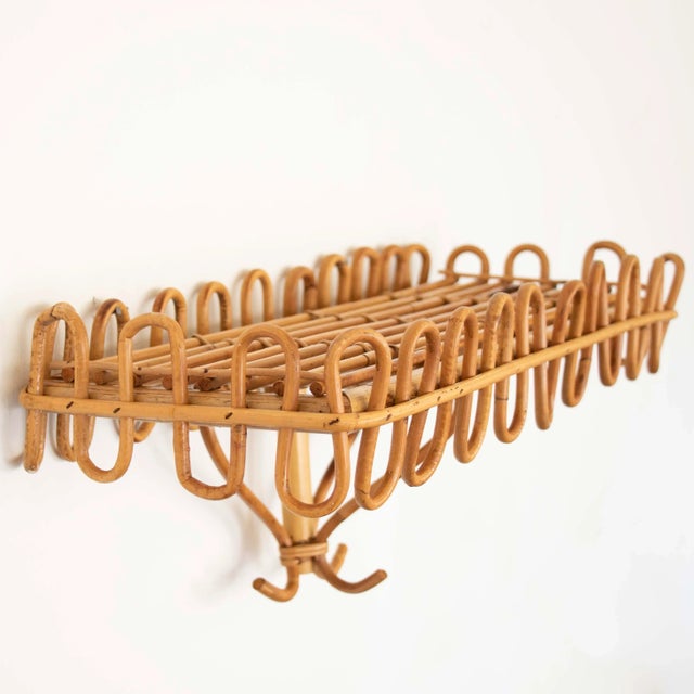 1960's Italian Rattan Wall Console For Sale In Los Angeles - Image 6 of 9