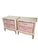 A charming pair of vintage French Provincial nightstands dating to the 1960s, featuring softly scalloped silhouettes,...