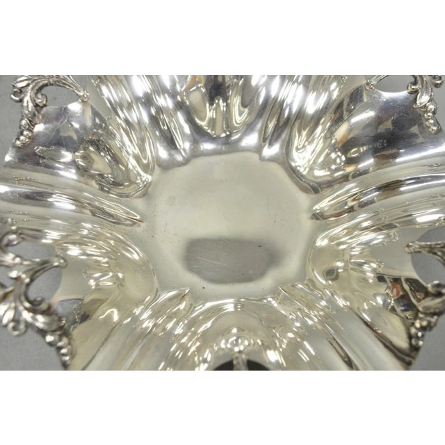 Vintage Victorian Silver Plated Scalloped Candy Dish Fruit Bowl Berry Design For Sale - Image 11 of 17