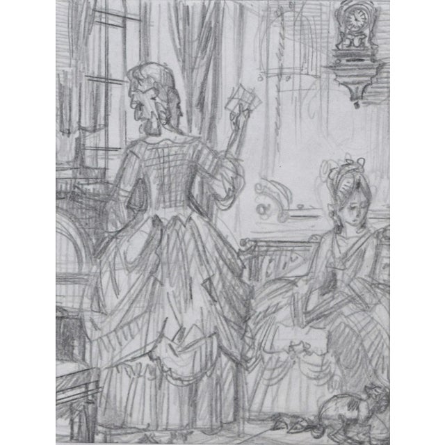 Vintage Graphite Drawing for "Dangerous Liaisons" by Illustrator Anatoly Itkin For Sale - Image 4 of 7