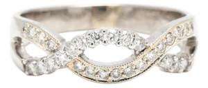 0.35ctw Infinity Band Ring, 14k White Gold, Ring Size 7.5