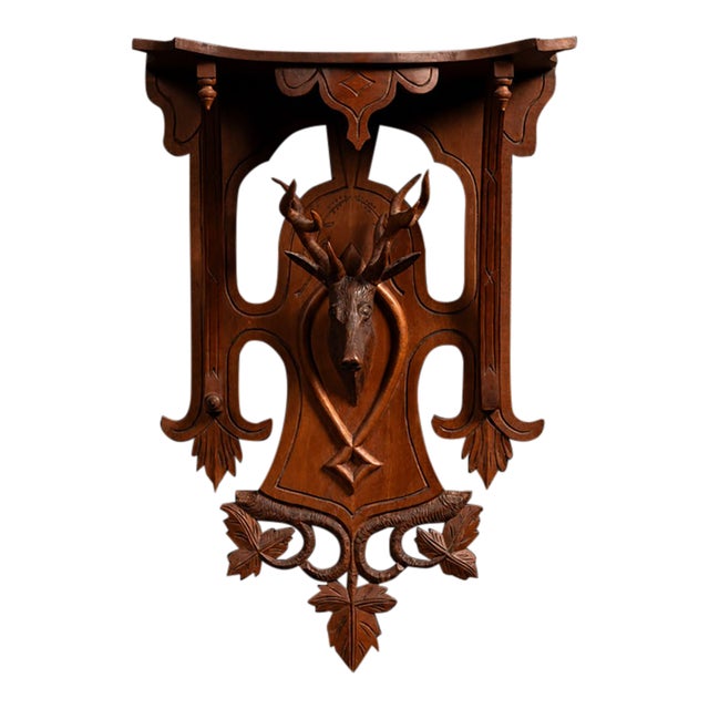 Antique Carved Wooden Deer Hallway Rack For Sale