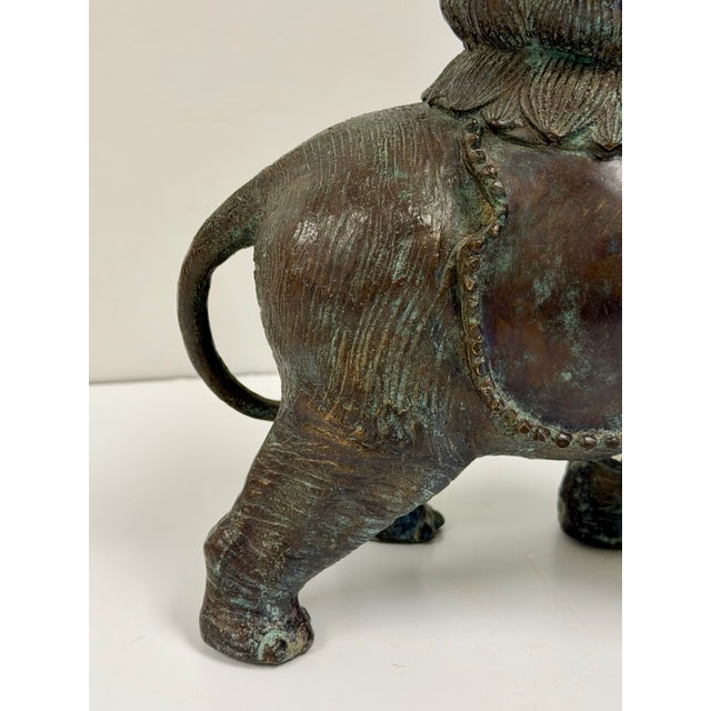 Maitland - Smith Vintage Maitland-Smith Bronze Elephant Sculpture Candle Holder For Sale - Image 4 of 12