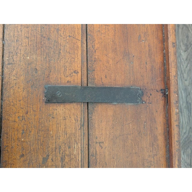 Antique 19th Century Handcrafted Wood and Iron Chest Trunk For Sale - Image 9 of 12