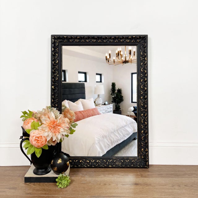 Black and Gold Frame Mirror Chairish