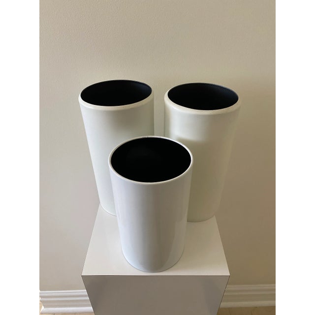 Metal Vintage Canister "Up Light" Metal Lamps - Set of 3 For Sale - Image 7 of 7