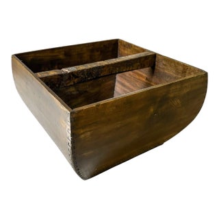 Early 1900s Primitive Wooden Farm Bucket For Sale