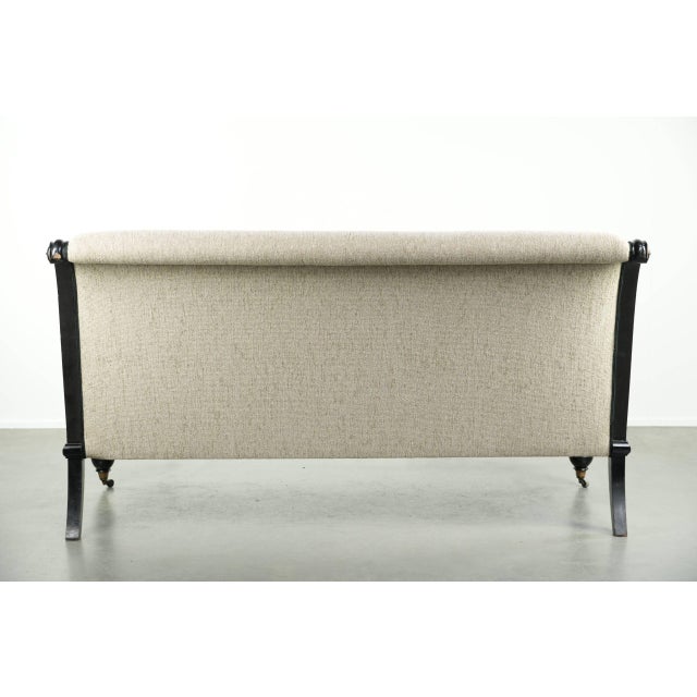 Traditional 19th Century French Empire Style Sofa with Cream-Colored Upholstery For Sale - Image 3 of 14