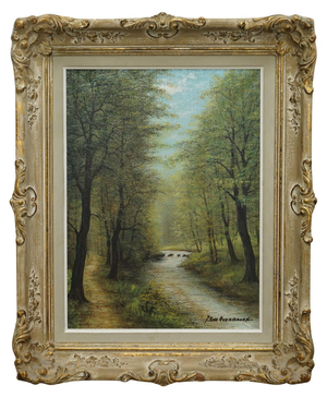 Van Overbroek, Rural Scene, 1880s, Oil Painting, Framed