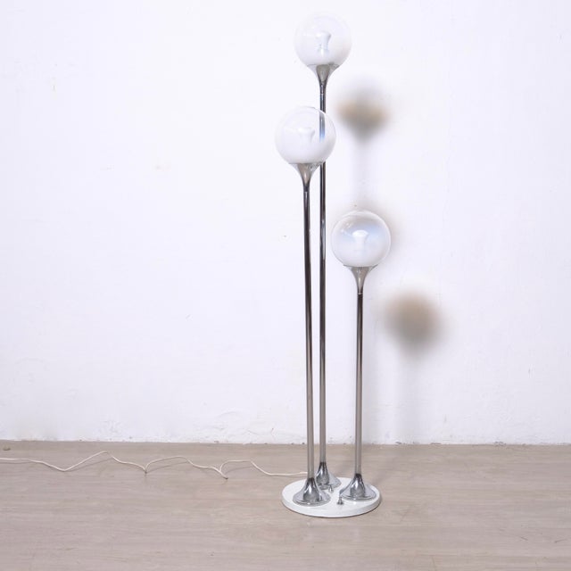 Three-Light Floor Lamp Attributable to Targetti Sankey Design 70, 1970s For Sale - Image 11 of 18