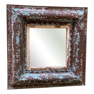 Vintage Metal Mirror, 1990s For Sale