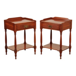 Vintage Henkel Harris Black Cherry One-Drawer Nightstands - A Pair For Sale