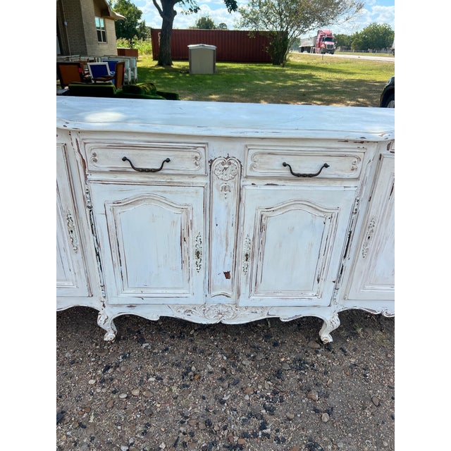 French French 19th Century Louis XV Painted Walnut Sideboard For Sale - Image 3 of 12