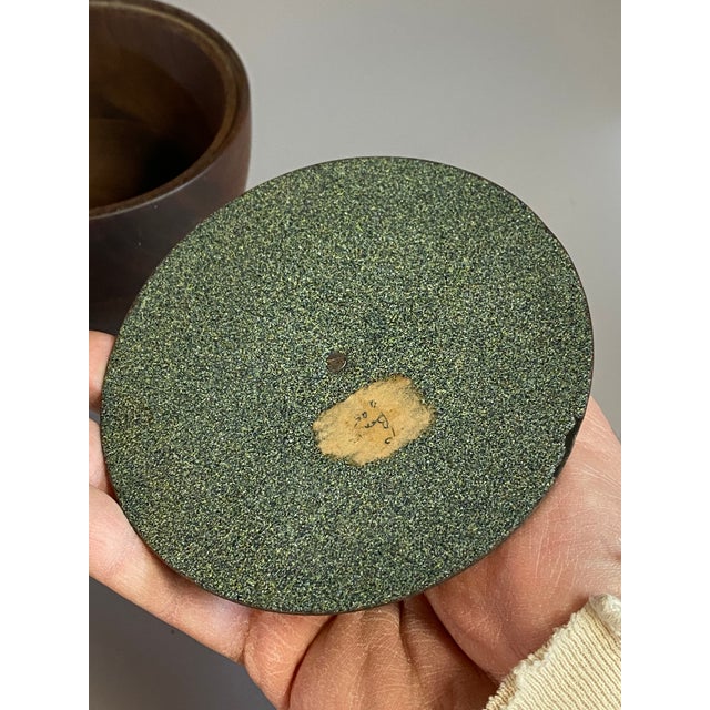 Wood 1960s Capital Enterprises Turned Walnut and Enameled Covered Vessel For Sale - Image 7 of 10