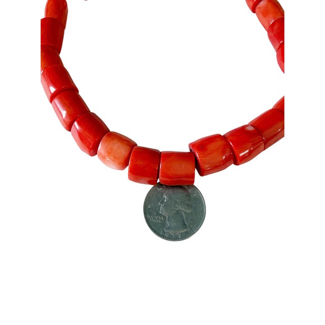 Vintage Chunky Natural Nepalese Angel Skin Coral Strand 30 Beads For Sale In New York - Image 6 of 6