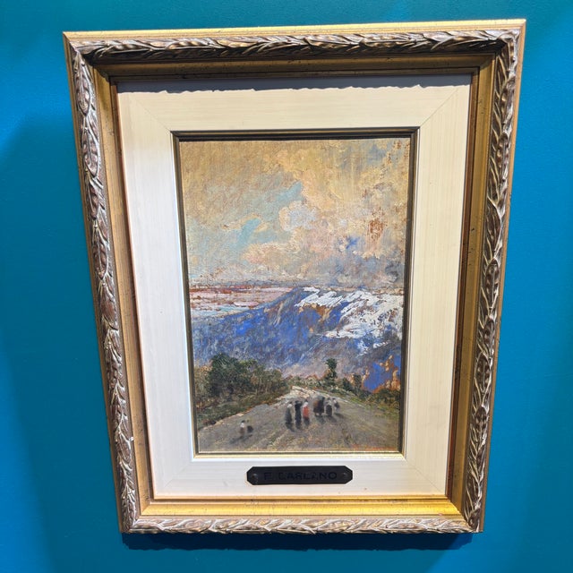 Unknown, Mountain Landscape with Figures on the Road, 1800, Oil on Canvas For Sale - Image 12 of 17