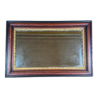 Antique Nineteenth Century Victorian Walnut Overmantel Mirror Gold Gilt Gesso Border For Sale