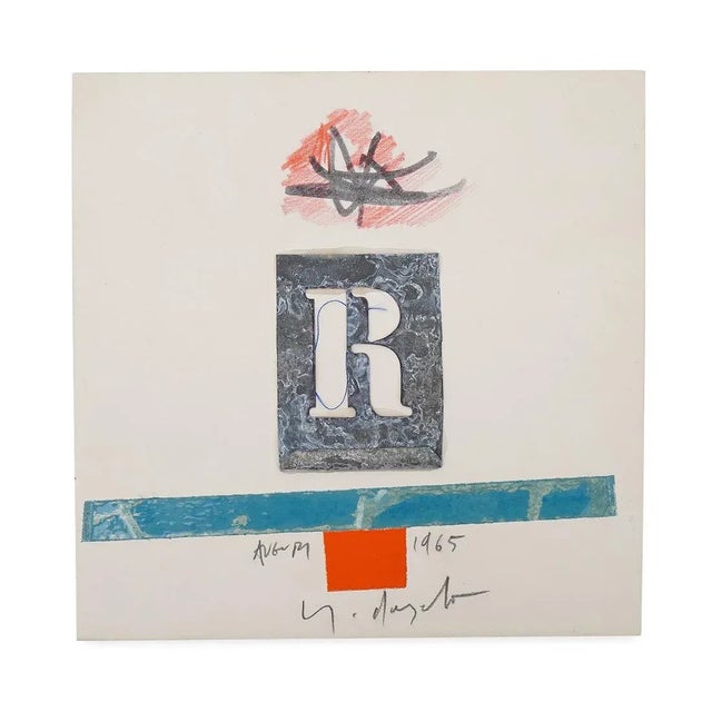 Work on cardboard by the nuclear artist Sergio Dangelo made in 1965. Pastel, colored Scotch tape and engraved and folded...