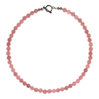 Ajd 18 Inch Madagascar Rose Quartz Smooth 8 MM Necklace Great Gift For Sale