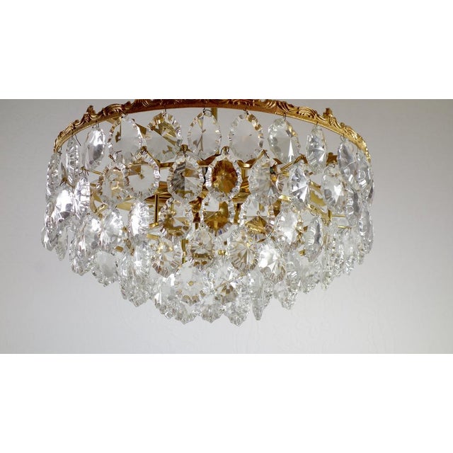 1960s Brass and Lead Crystal Chandelier from Schröder and Co., 1960s For Sale - Image 5 of 15