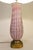 Murano 1960s Rare Xxlarge Massive Pink "Costolato" Barovier Toso Murano Italy Bubble Blown Art Glass Brass Table Lamp For Sale - Image 4 of 13