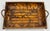 Vintage Burnt Tortoise Shell Rattan Basket Tray For Sale - Image 10 of 12