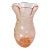 Vintage Blush Pink Murano Bubble Ruffle Edge Hand Blown Glass Swirl Vase For Sale