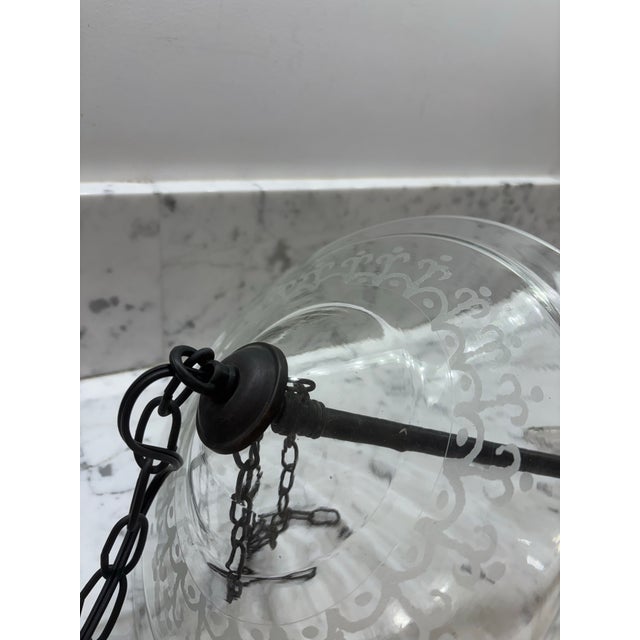 Late 19th Century Late 19th Century A Pair of Floral Bell Jar Lanterns in Antique Bronze For Sale - Image 5 of 12