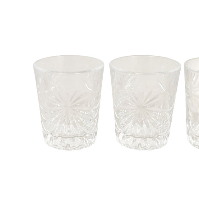 Mid-Century Modern Cut Glass Shot Glasses, Set of 4 For Sale - Image 3 of 5