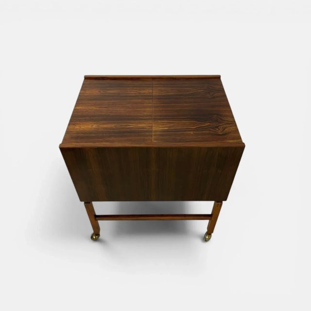 Mid-Century Modern Rosewood Bar Trolley from Erling Torvits, Denmark, 1960s For Sale - Image 3 of 14