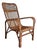 Vintage Italian Rattan and Curved Bamboo Armchair, 1960 For Sale