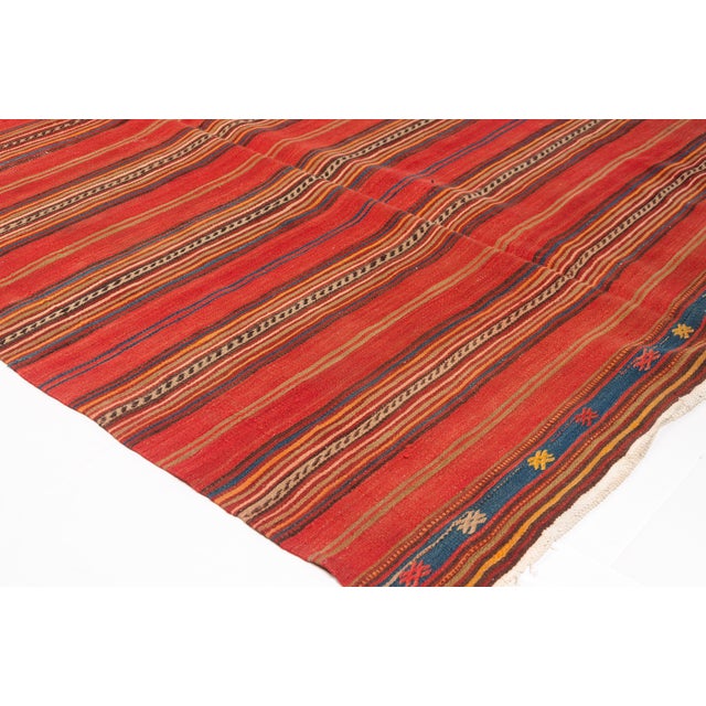 1960s Vintage Stripe Oushak Kilim Rug For Sale - Image 5 of 10