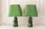 Vintage Mid-Century Modern Green Ceramic Table Lamps – Pair For Sale - Image 4 of 11