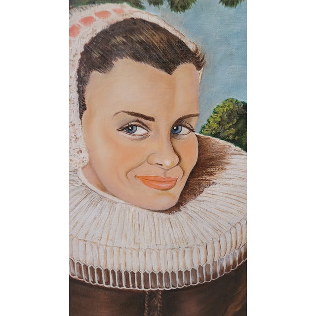 A wonderful oil painting unframed on board. This was painted in the 1960s and is of an earlier time in the 1630s, this...