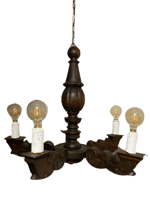 Renaissance Wooden Chandelier, 1800s