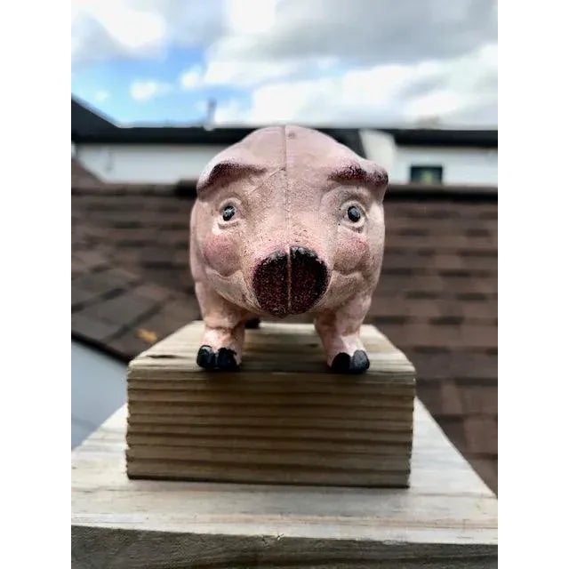 Traditional Antique This Little PiggyBank Figurine For Sale - Image 3 of 5